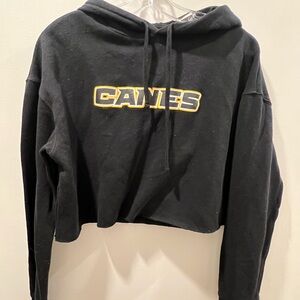 Black CANES Cropped Hoodie